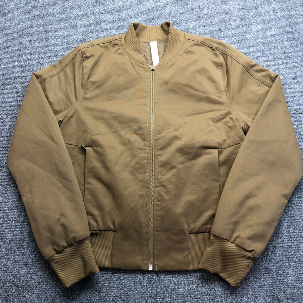 Lululemon Non-Stop Bomber Jacket Olive Bronze Tan Water Resistant Size 4